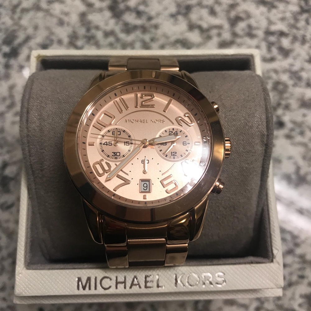 MK rose gold watch
